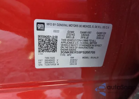 2023 Chevrolet Blazer Rs z USA, uszkodzony, nr VIN 3GNKBERS8PS200705